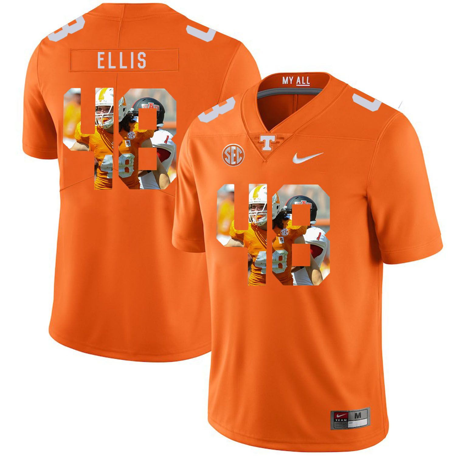 Men Tennessee Volunteers 48 Ellis Orange Fashion Edition Customized NCAA Jerseys